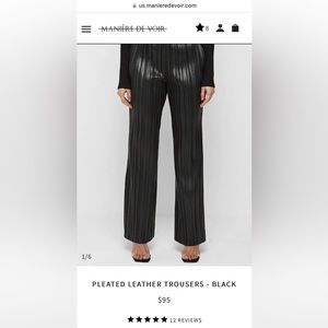 Black patent leather trousers